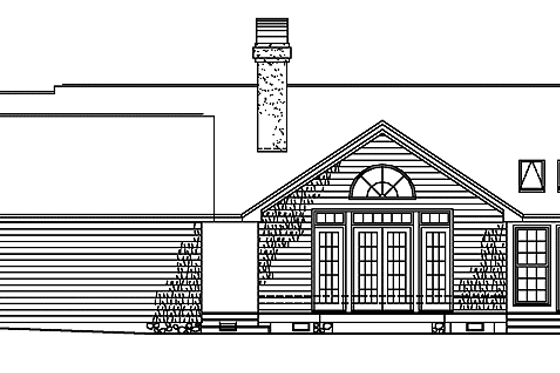 Exterior - Rear Elevation for Ranch House Plan #929-135 - 3 bed, 2 bath