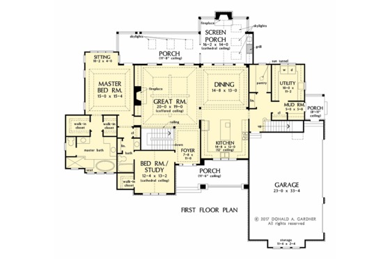Floor Plan - Main Floor for European House Plan #929-1037 - 4 bed, 4 bath