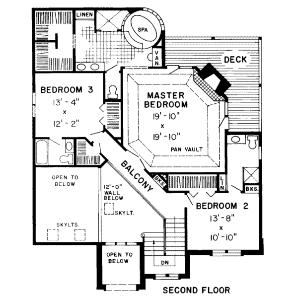 European Floor Plan - Upper Floor Plan #312-326