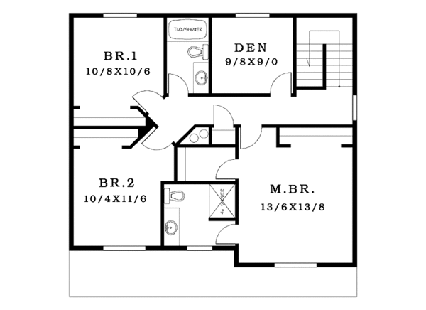 Craftsman Floor Plan - Upper Floor Plan #943-18