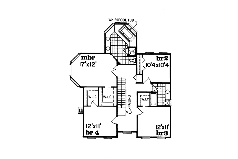 Dream House Plan - Floor Plan - Upper Floor for Victorian House Plan #47-839 - 4 bed, 2.5 bath