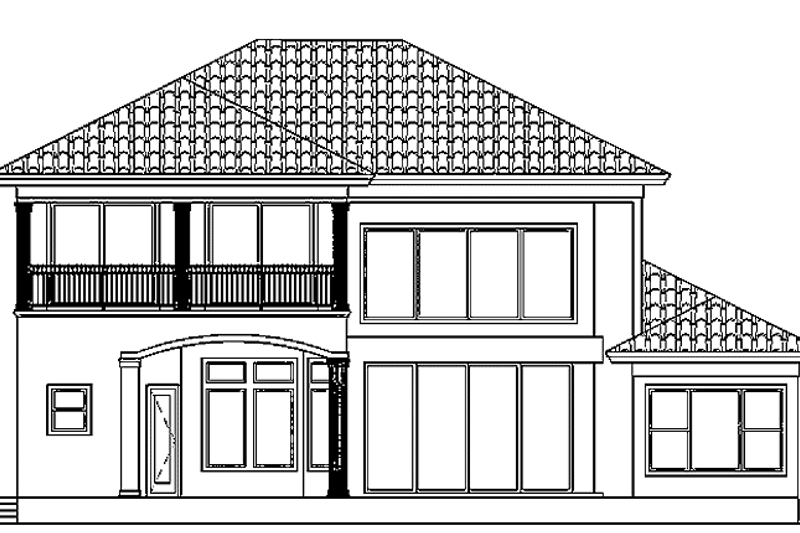 Architectural House Design - Exterior - Rear Elevation for Mediterranean House Plan #1017-7 - 3 bed, 4 bath