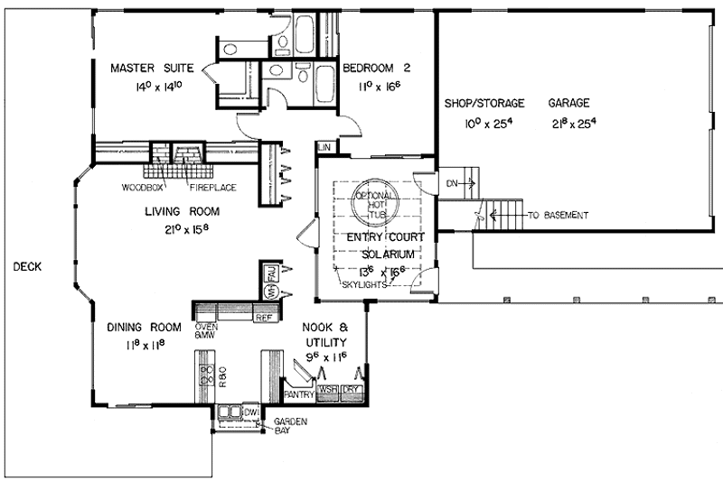 Dream House Plan - Floor Plan - Main Floor for Traditional House Plan #60-996 - 2 bed, 2 bath