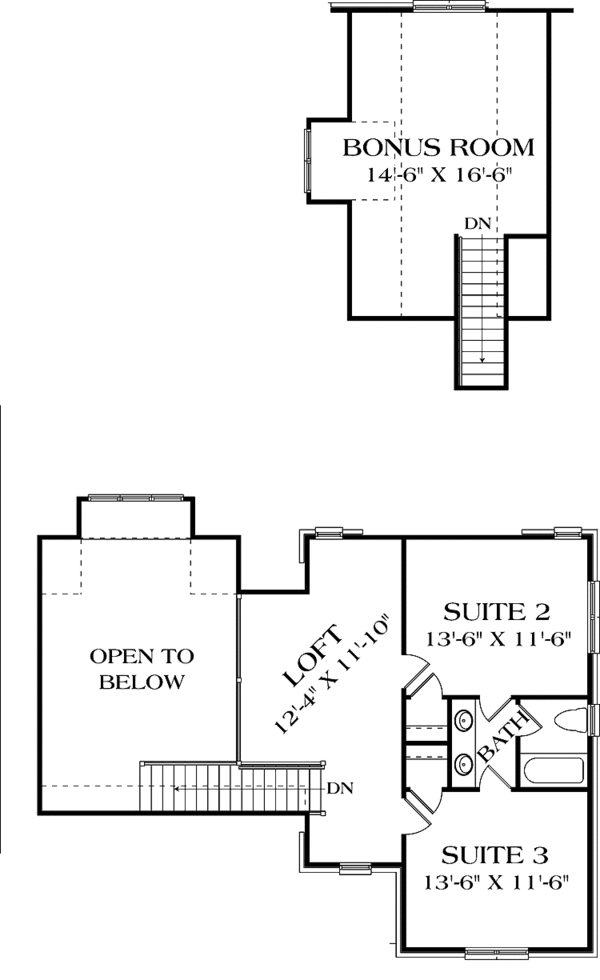 House Plan Design - Traditional Floor Plan - Upper Floor Plan #453-524