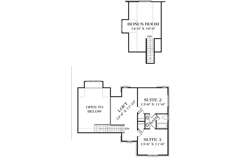 Architectural House Design - Floor Plan - Upper Floor for Traditional House Plan #453-524 - 3 bed, 2 bath