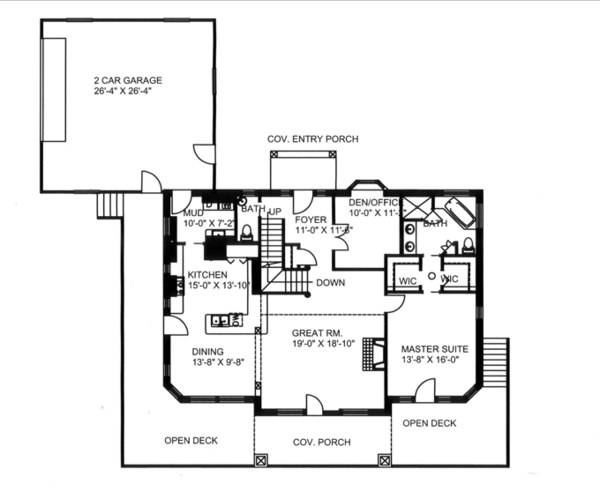 House Blueprint - Craftsman Floor Plan - Main Floor Plan #117-841