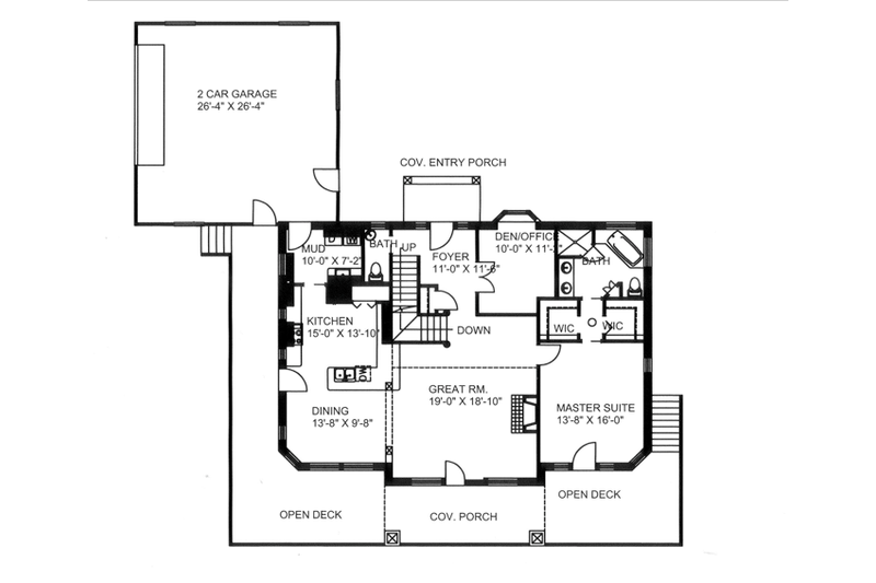 Dream House Plan - Floor Plan - Main Floor for Craftsman House Plan #117-841 - 4 bed, 3.5 bath