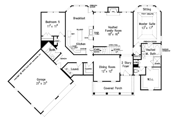Floor Plan - Main Floor for Colonial House Plan #927-866 - 5 bed, 4 bath