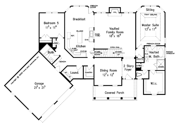 Architectural House Design - Colonial Floor Plan - Main Floor Plan #927-866