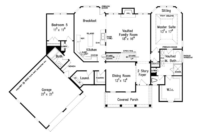 House Design - Floor Plan - Main Floor for Colonial House Plan #927-866 - 5 bed, 4 bath