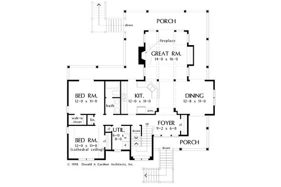 Floor Plan - Main Floor for Country House Plan #929-370 - 3 bed, 2 bath