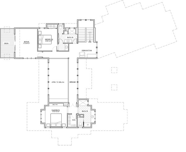 Architectural House Design - Craftsman style house plan, upper level floor plan