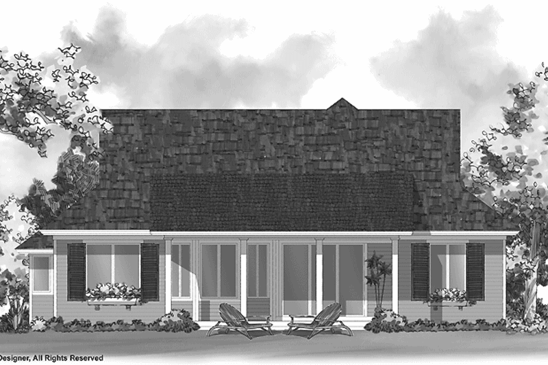 Architectural House Design - Exterior - Rear Elevation for Country House Plan #930-235 - 3 bed, 2 bath