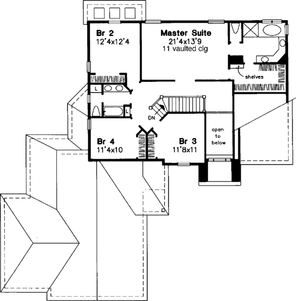Dream House Plan - Traditional Floor Plan - Upper Floor Plan #320-510