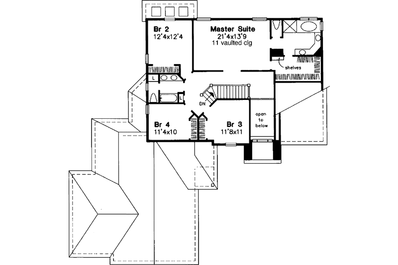 Home Plan - Floor Plan - Upper Floor for Traditional House Plan #320-510 - 5 bed, 3.5 bath