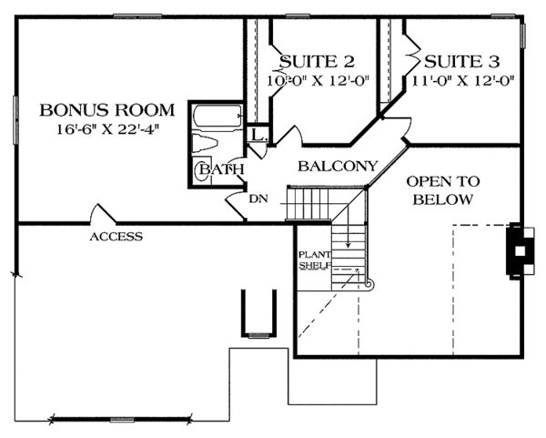 Home Plan - Country Floor Plan - Upper Floor Plan #453-442