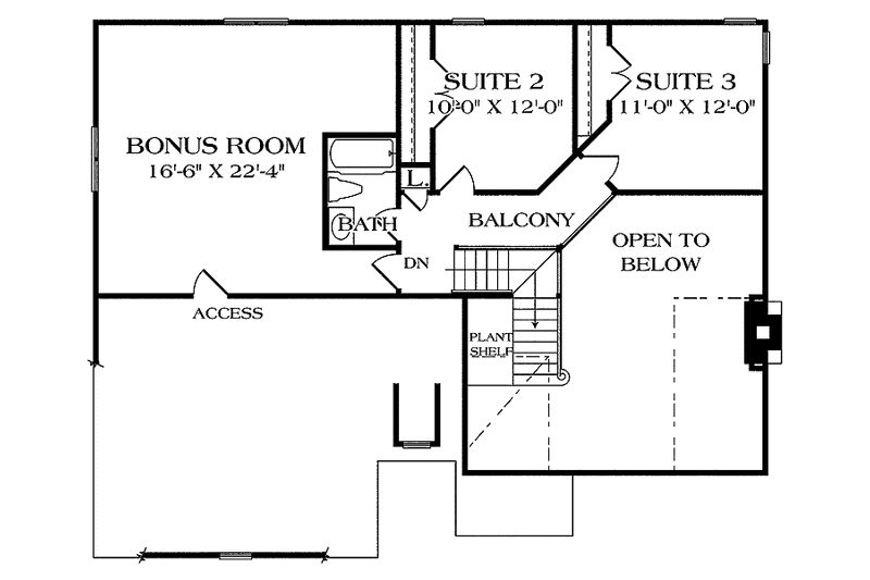 Home Plan - Floor Plan - Upper Floor for Country House Plan #453-442 - 3 bed, 2.5 bath