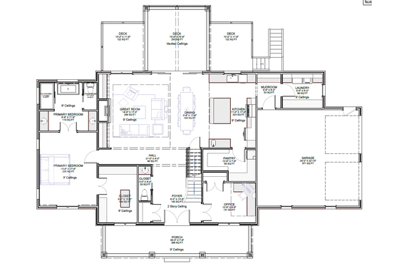 Floor Plan - Main Floor for Country House Plan #1116-35 - 4 bed, 2.5 bath