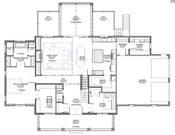 Country Floor Plan - Main Floor Plan #1116-35