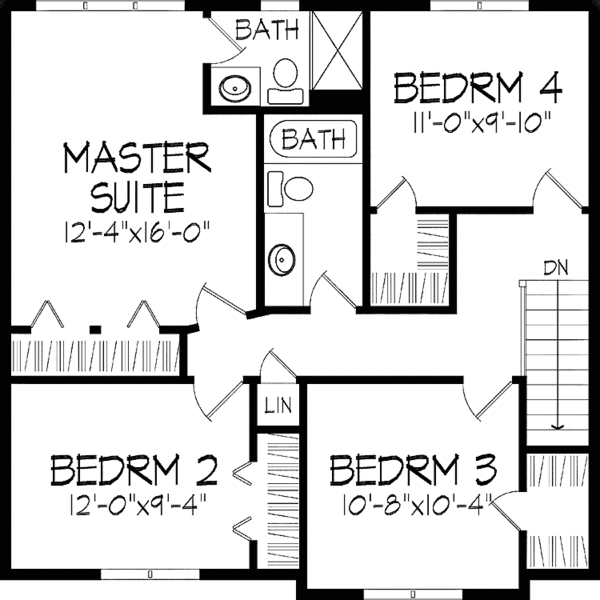 Dream House Plan - Country Floor Plan - Upper Floor Plan #51-710