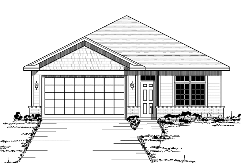 Home Plan - Exterior - Front Elevation 3 for European House Plan #51-603 - 2 bed, 2 bath