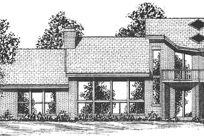 Home Plan - Exterior - Front Elevation 3 for Contemporary House Plan #52-256 - 2 bed, 3 bath