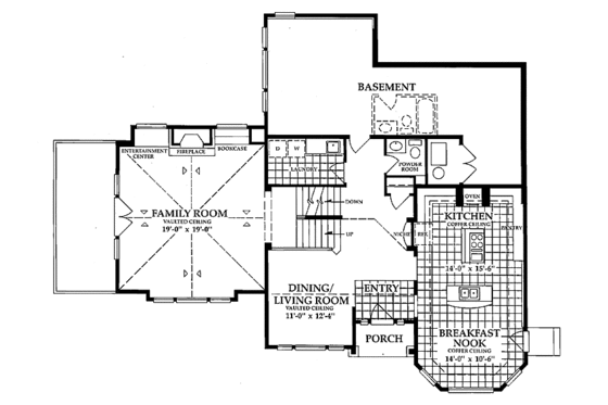 Floor Plan - Main Floor for Contemporary House Plan #942-2 - 3 bed, 2.5 bath