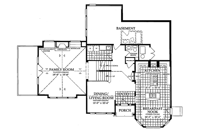 Home Plan - Floor Plan - Main Floor for Contemporary House Plan #942-2 - 3 bed, 2.5 bath