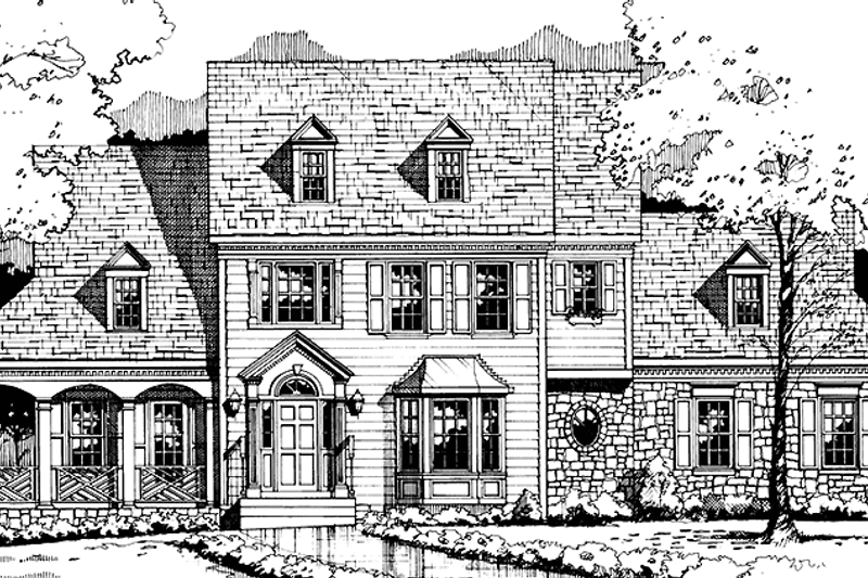 House Blueprint - European Exterior - Front Elevation Plan #953-65
