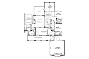 Floor Plan - Main Floor for Country House Plan #927-942 - 4 bed, 3.5 bath