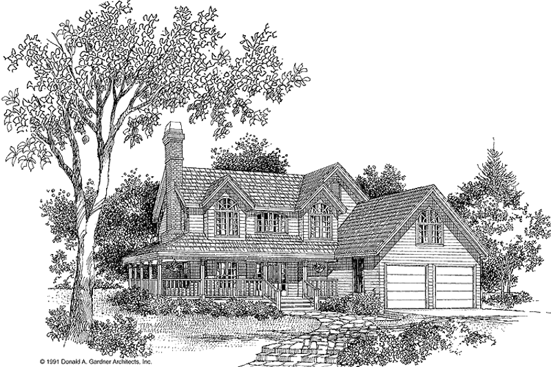House Blueprint - Country Exterior - Front Elevation Plan #929-111