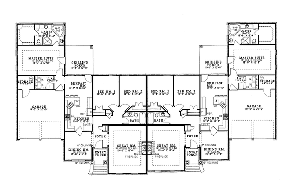 Floor Plan - Main Floor for Ranch House Plan #17-2967 - 6 bed, 4 bath