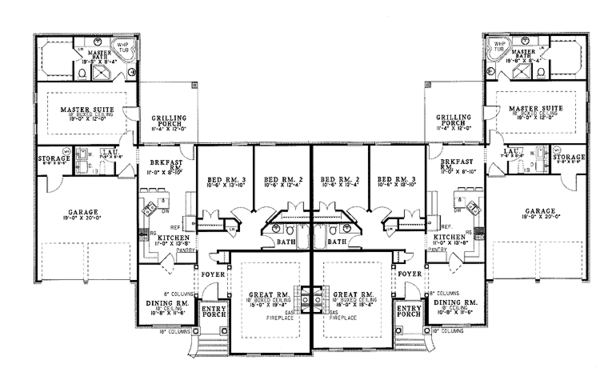 House Plan Design - Ranch Floor Plan - Main Floor Plan #17-2967