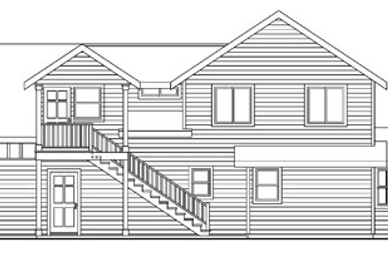 Home Plan - Exterior - Rear Elevation for Craftsman House Plan #124-623 - 3 bed, 2.5 bath