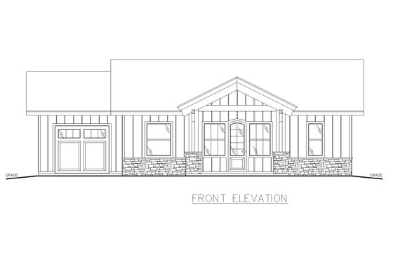 Exterior - Front Elevation 3 for Farmhouse House Plan #117-986 - 1 bed, 2 bath