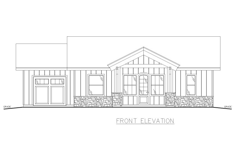 Architectural House Design - Exterior - Front Elevation 3 for Farmhouse House Plan #117-986 - 1 bed, 2 bath