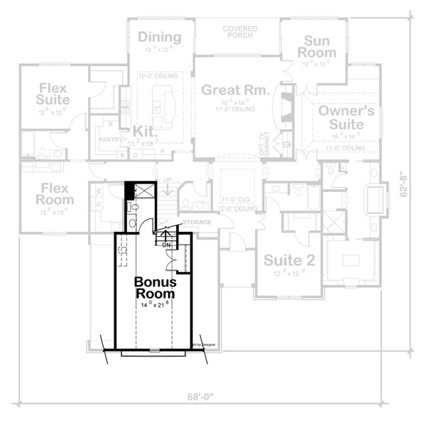 European Floor Plan - Upper Floor Plan #20-2451