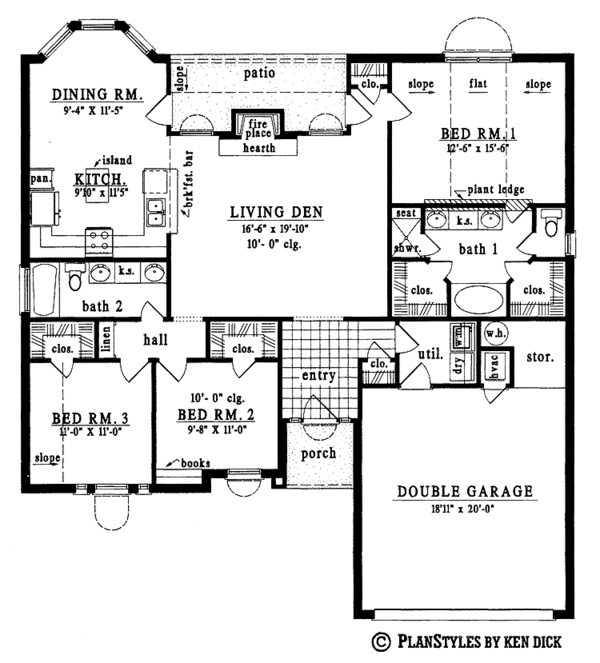 Architectural House Design - Ranch Floor Plan - Main Floor Plan #42-481