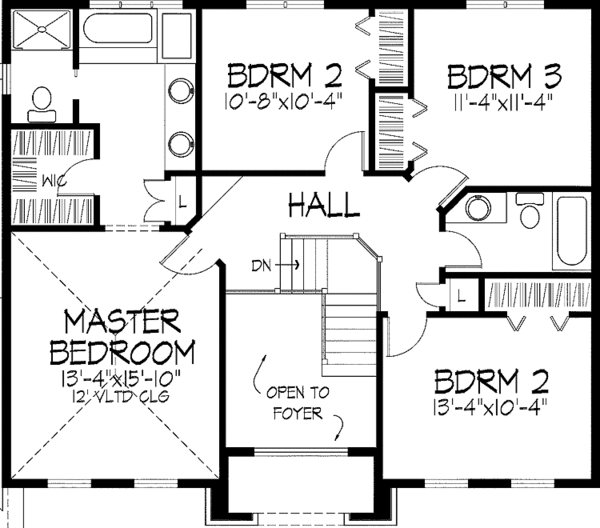 House Plan Design - Traditional Floor Plan - Upper Floor Plan #51-852