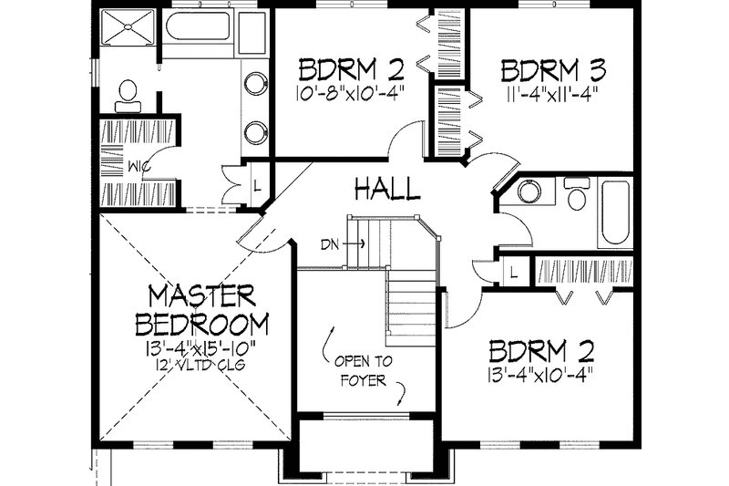 Home Plan - Floor Plan - Upper Floor for Traditional House Plan #51-852 - 4 bed, 2.5 bath