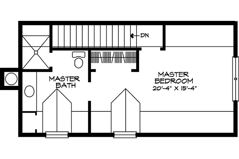 Dream House Plan - Floor Plan - Upper Floor for Country House Plan #140-187 - 3 bed, 2 bath