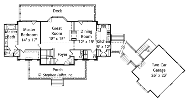 House Plan Design - Country Floor Plan - Main Floor Plan #429-388