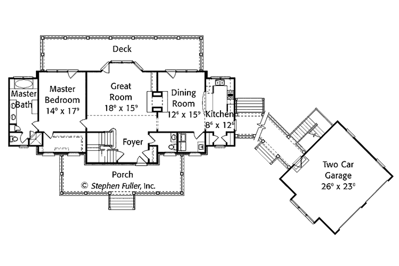 Home Plan - Floor Plan - Main Floor for Country House Plan #429-388 - 3 bed, 3.5 bath