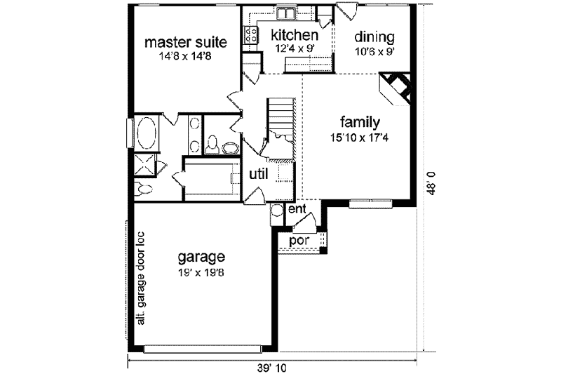 Dream House Plan - Floor Plan - Main Floor for Traditional House Plan #84-210 - 3 bed, 2.5 bath