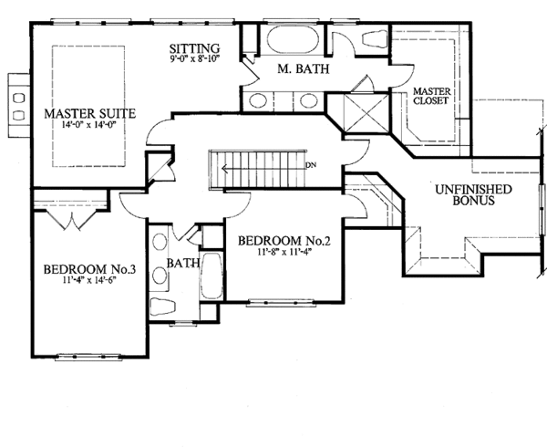 Architectural House Design - European Floor Plan - Upper Floor Plan #429-120