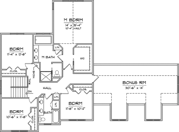 House Blueprint - Country Floor Plan - Upper Floor Plan #981-7