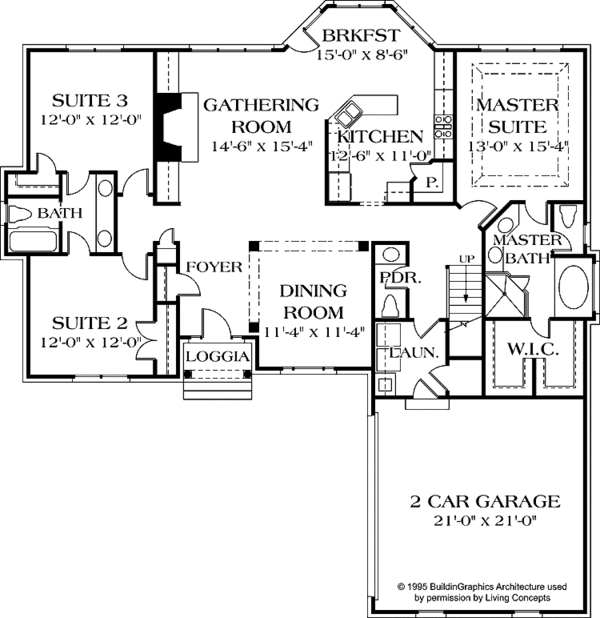 House Design - Traditional Floor Plan - Main Floor Plan #453-497