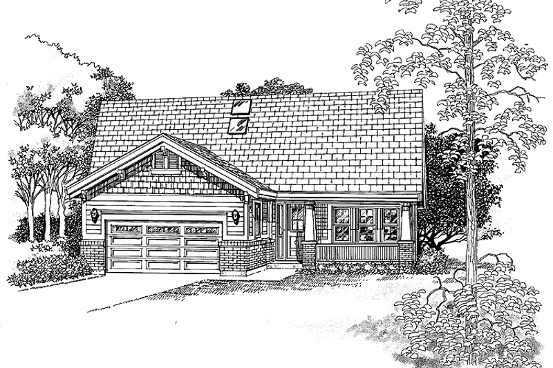 Architectural House Design - Craftsman Exterior - Front Elevation Plan #47-935