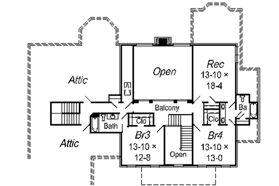 Floor Plan - Upper Floor for Traditional House Plan #329-314 - 4 bed, 4.5 bath