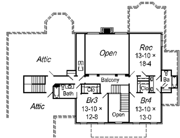 Traditional Floor Plan - Upper Floor Plan #329-314